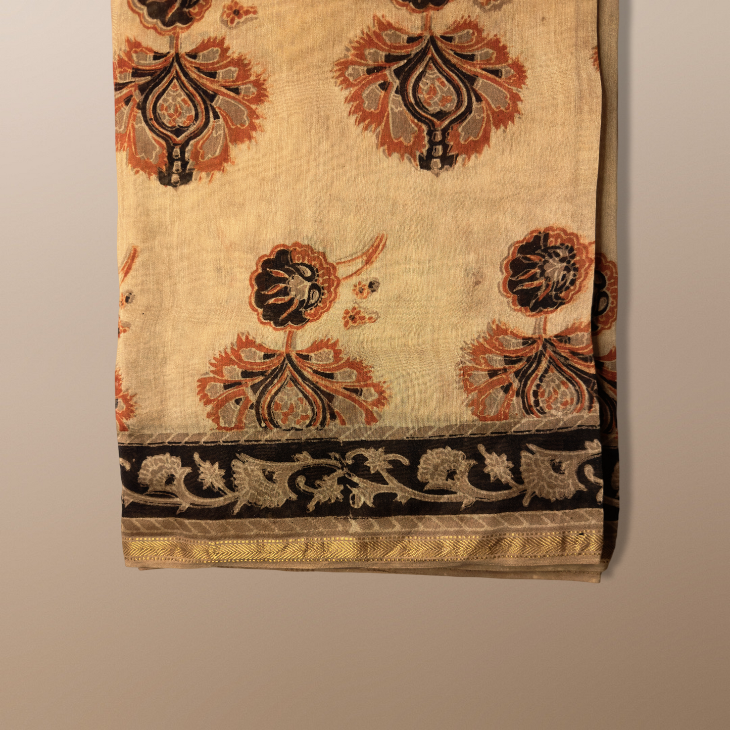 Ajrak Dabu Silk Saree