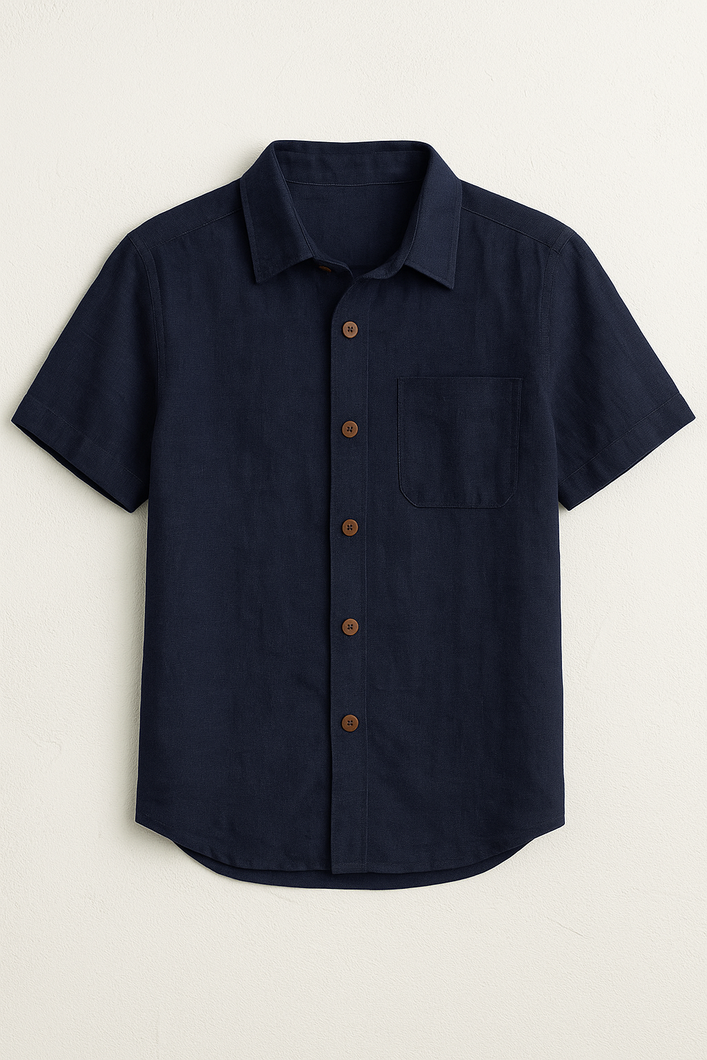 Navy Blue Linen Shirt