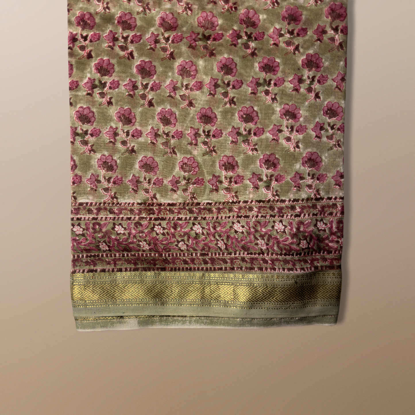 Ajrak Dabu Silk Saree