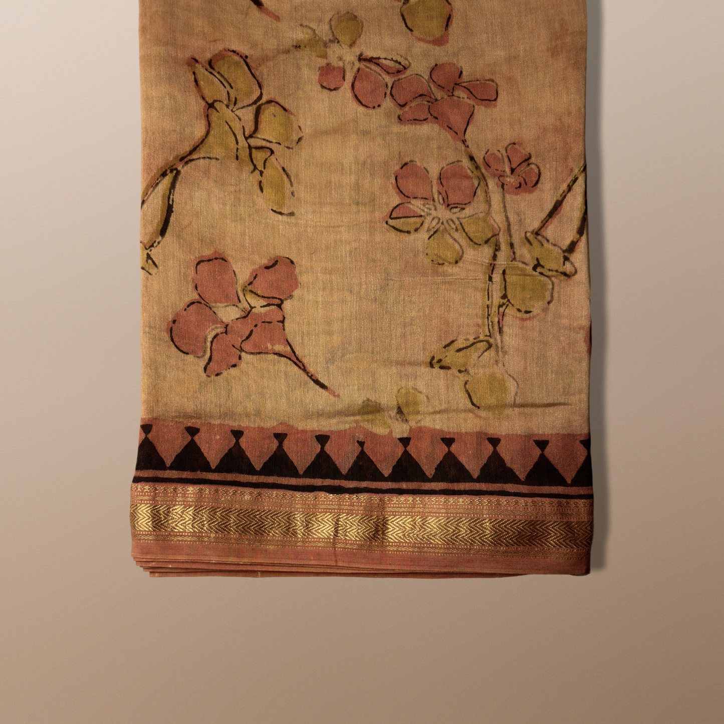 Ajrak Dabu Silk Saree