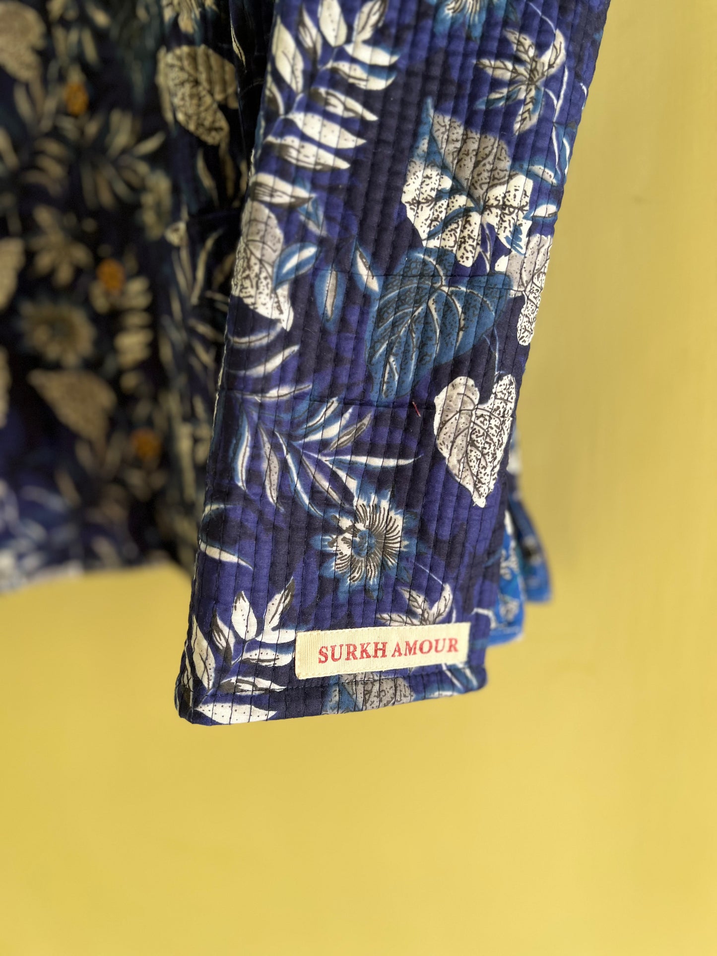 Indigo Long Sleeves Kantha Reversible Jacket