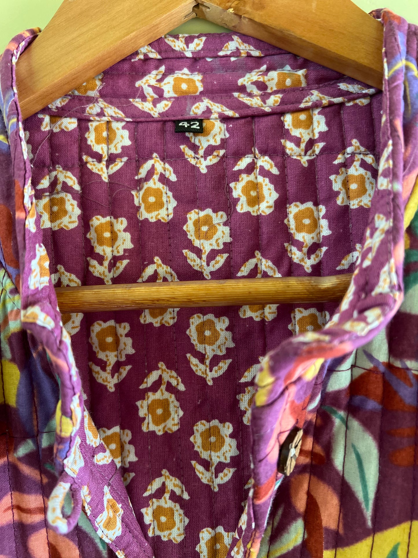 Maroon Long Sleeves Kantha Reversible Jacket