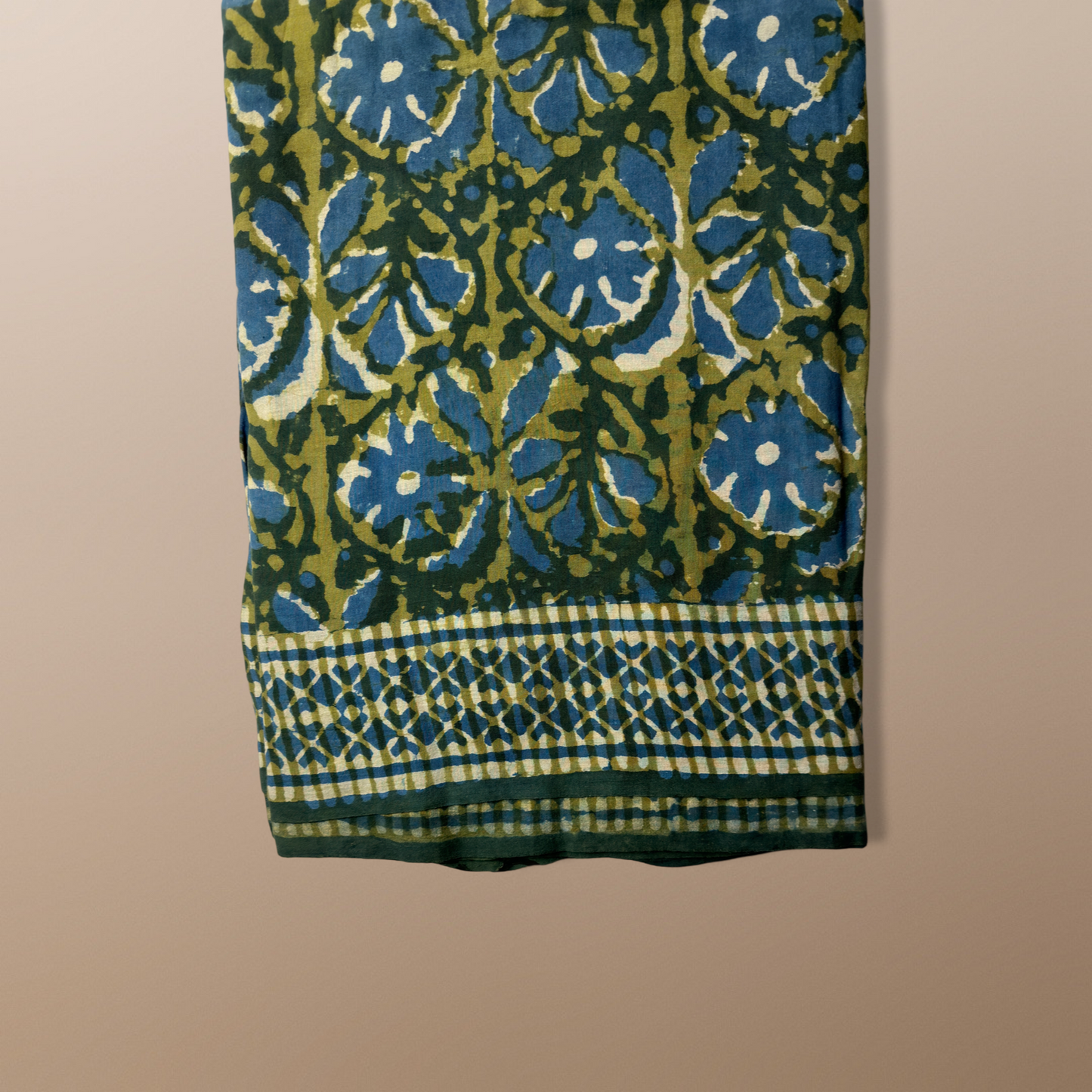 Handblock Mulmul Saree