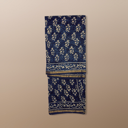 Indigo Mulmul Saree