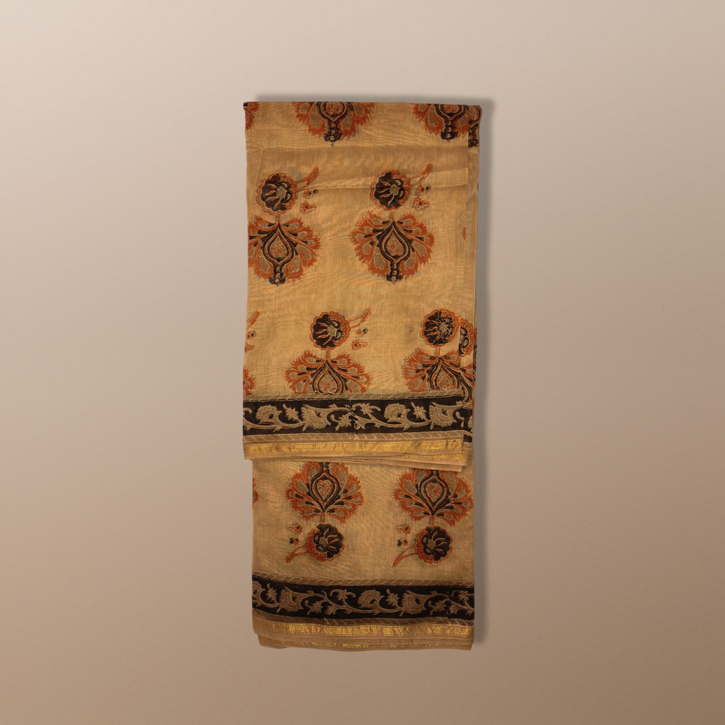 Ajrak Dabu Silk Saree