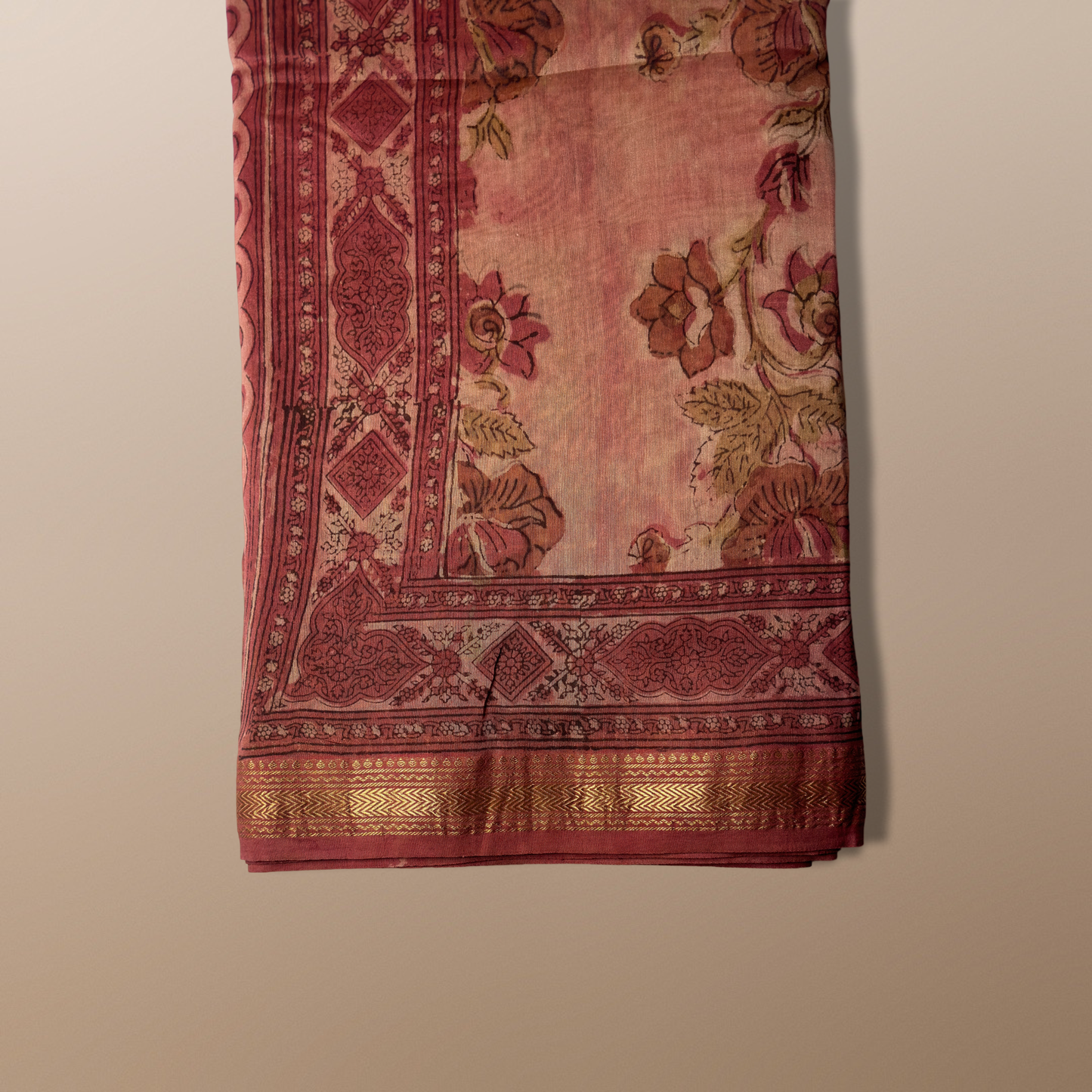 Ajrak Dabu Silk Saree