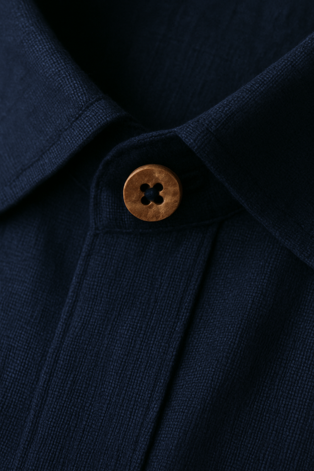 Navy Blue Linen Shirt