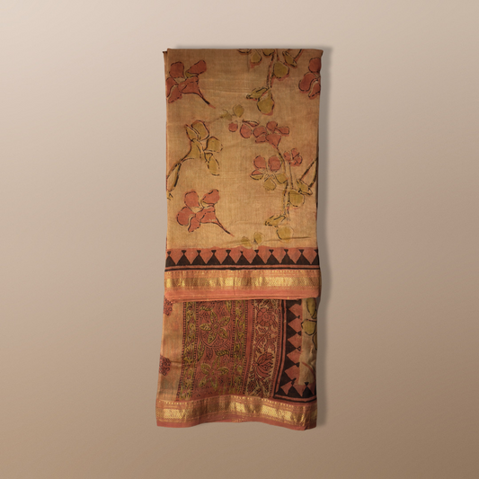 Ajrak Dabu Silk Saree