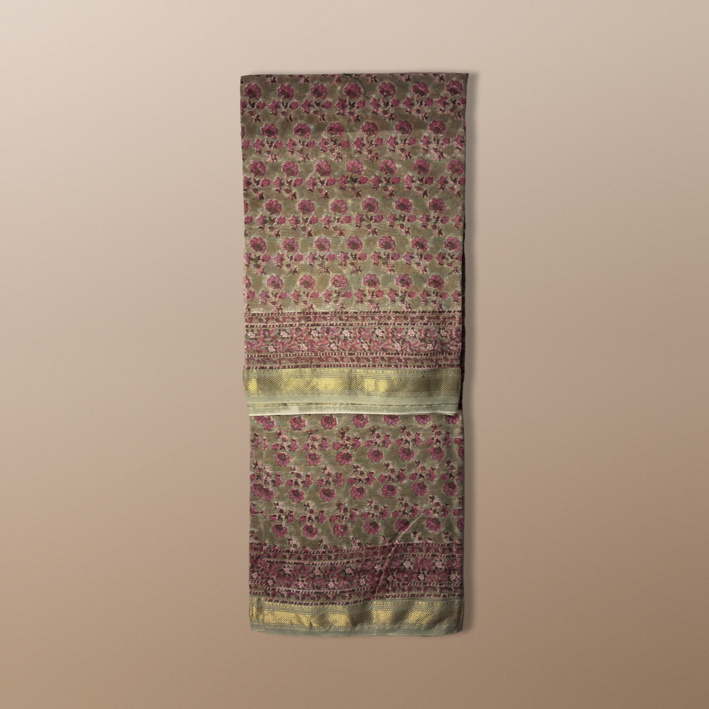 Ajrak Dabu Silk Saree