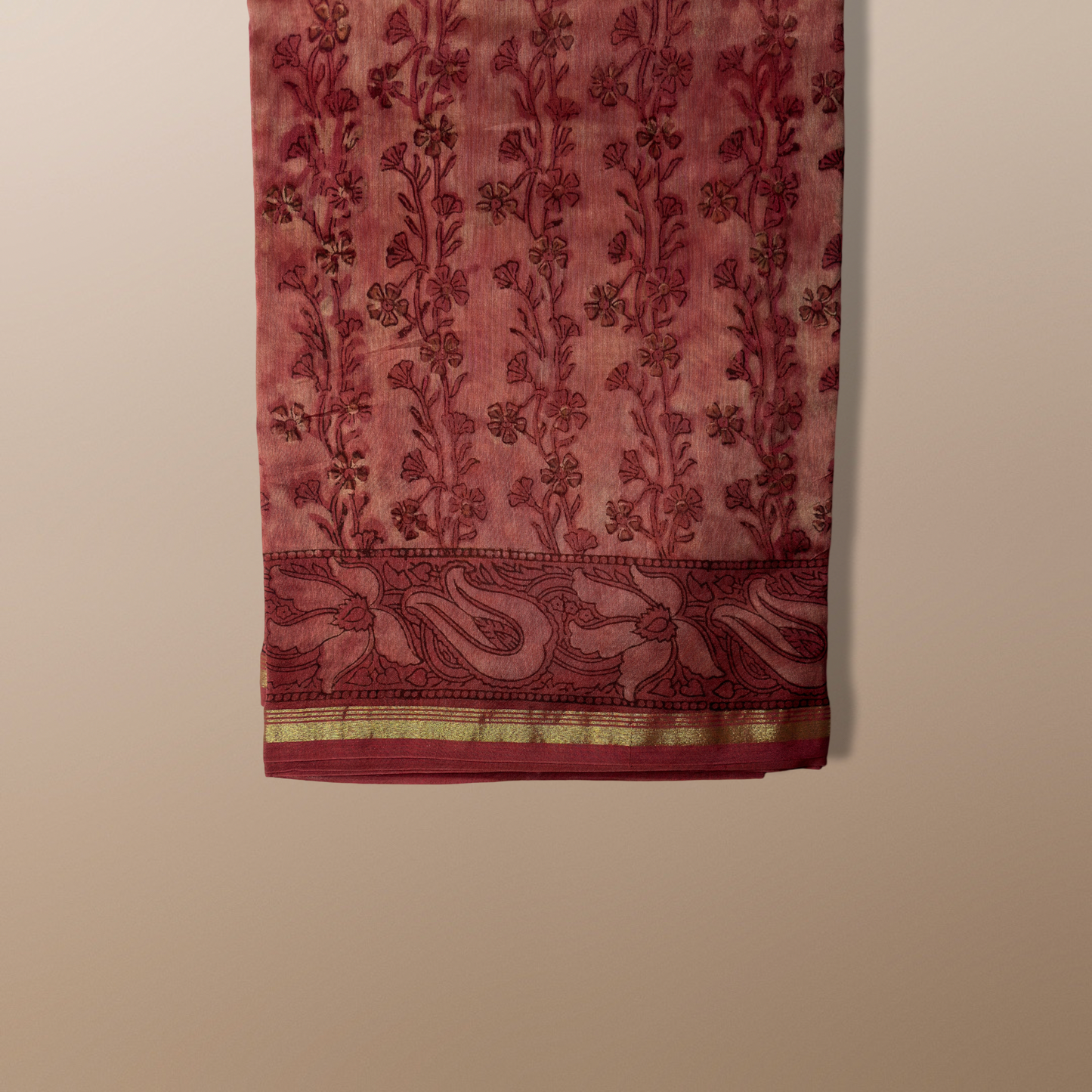 Ajrak Dabu Silk Saree