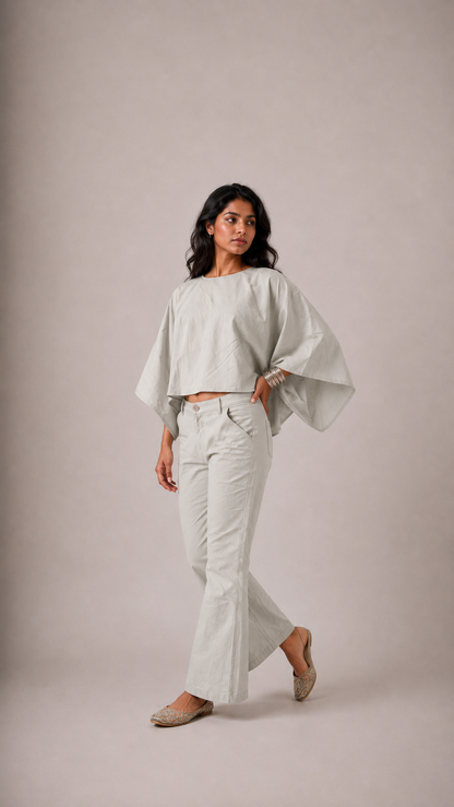 Light Grey Poncho Set
