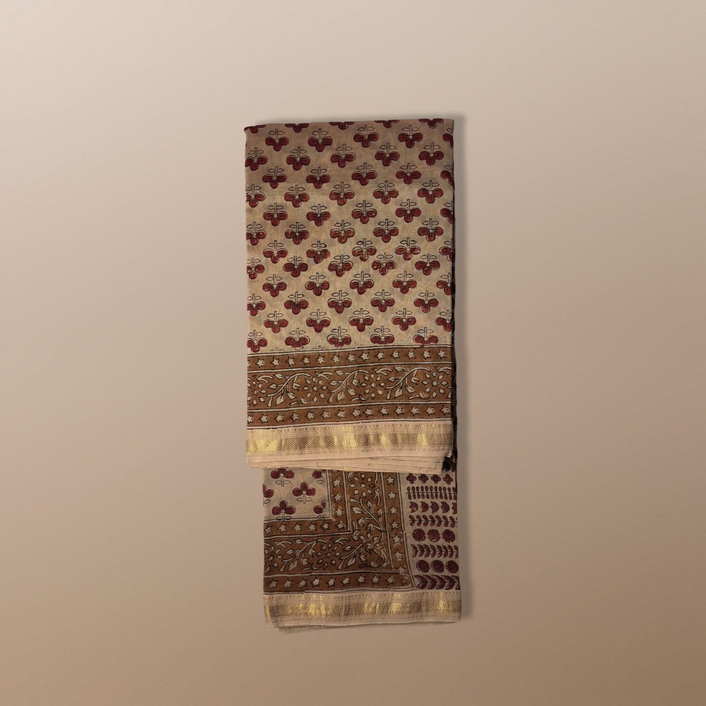 Bagru Handblock Chanderi Saree