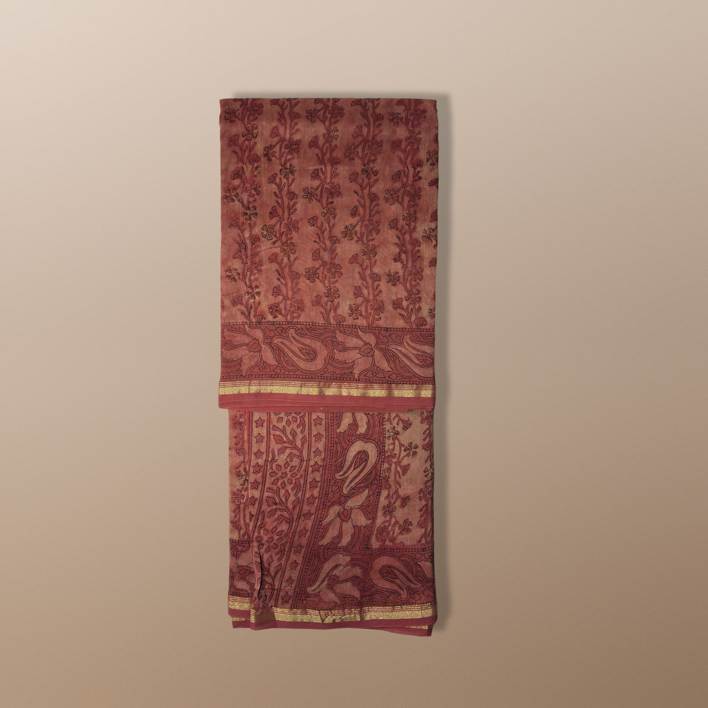 Ajrak Dabu Silk Saree