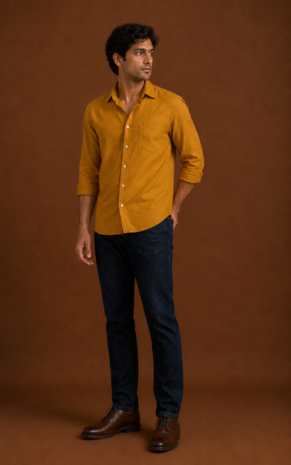 Mustard Linen Shirt