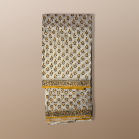 Handblock Mulmul Saree