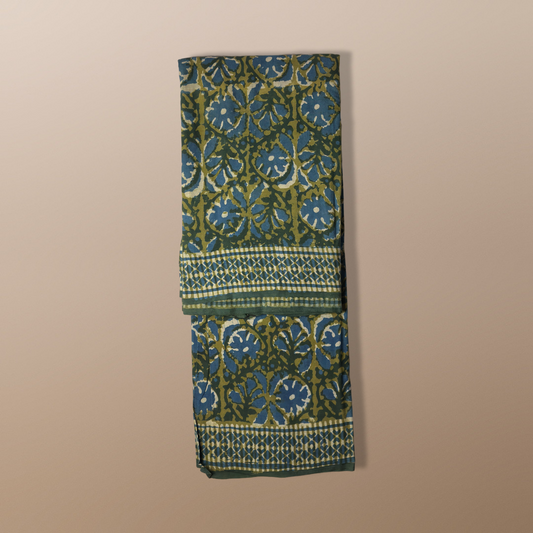 Handblock Mulmul Saree