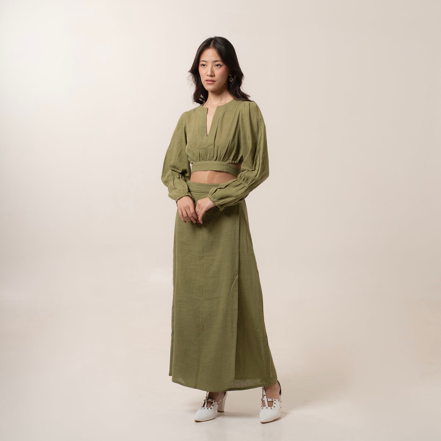 Olive Skirt Set